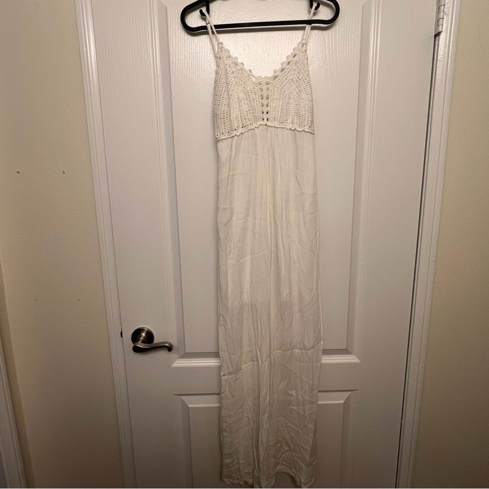 BE COOL White Crochet Maxi Dress